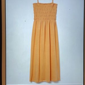 H&M yellow smock-detail dress size large never worn